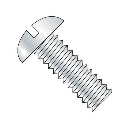 #12-24 X 1/4 In Slotted Round Machine Screw, Zinc Plated Steel, 100 PK